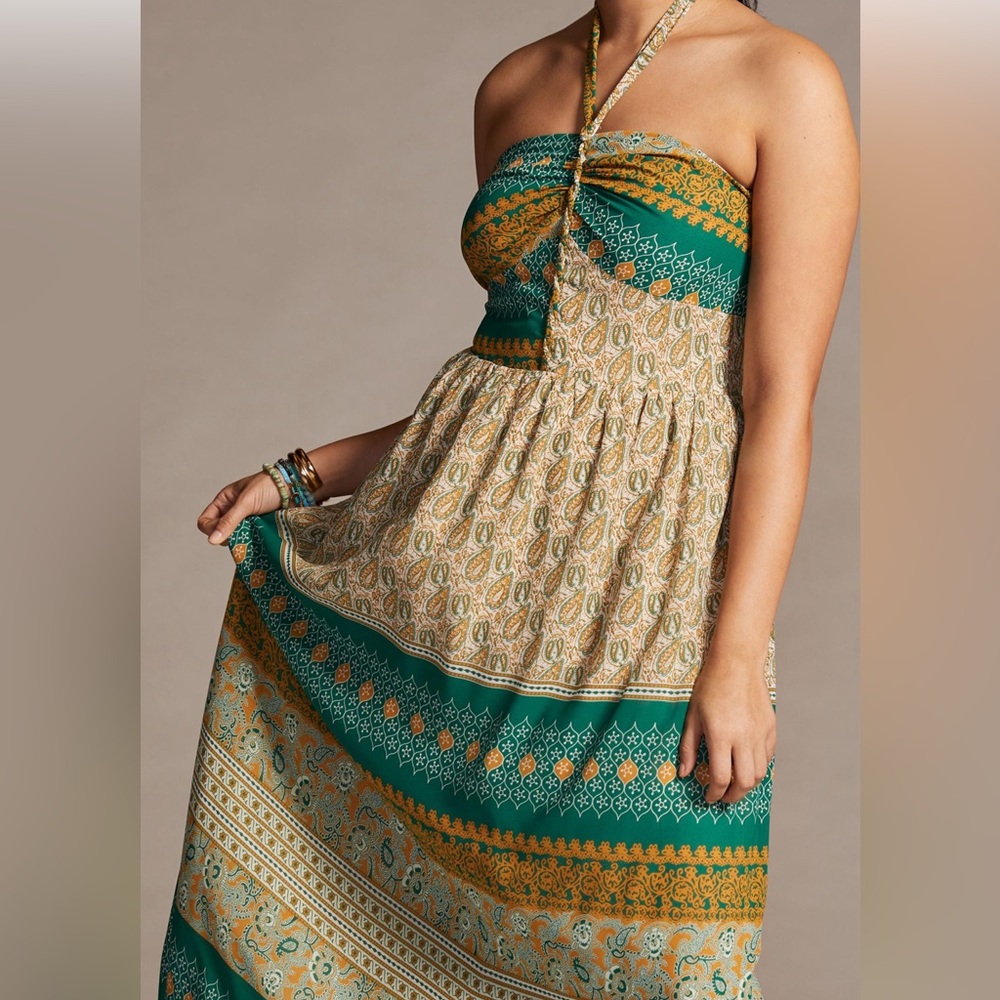 Anthropologie TINY Twist Halter Maxi Dress, Size XXSP. - Picture 3 of 11